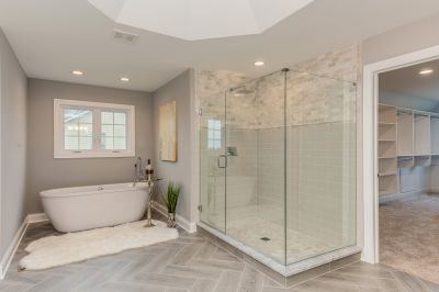 Glass Shower with Frameless Door